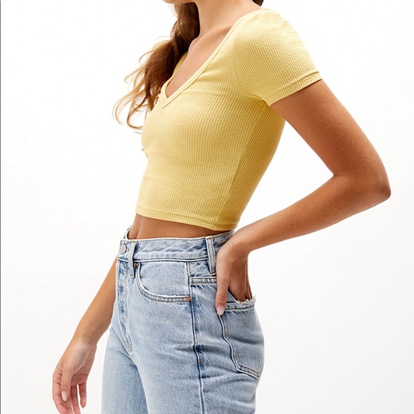 PS Basics by Pacsun Wide Neck Ribbed T-Shirt Sz XS - Picture 2 of 7